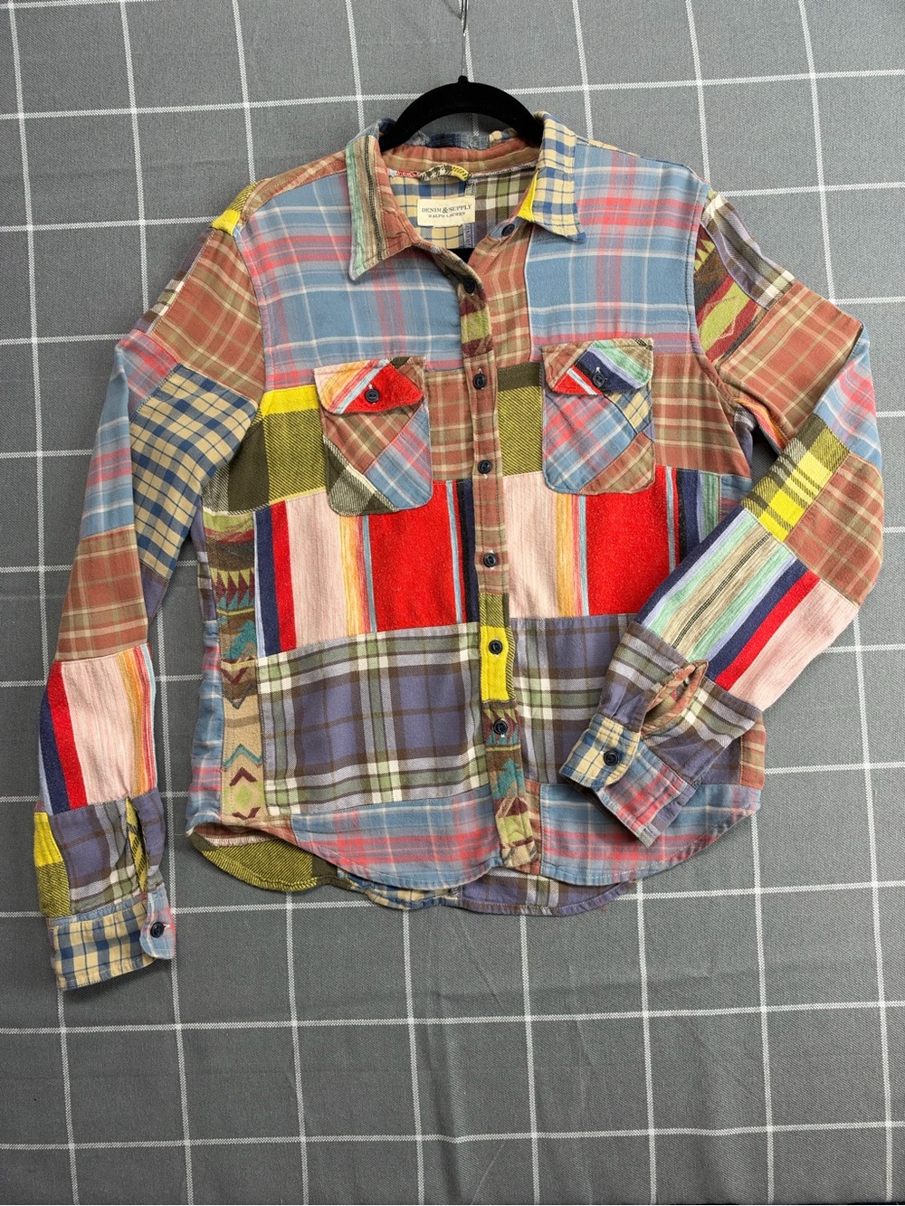 Denim&Supply Ralph Lauren Patchwork Flannel Shirt Multicolor Western early 2010s